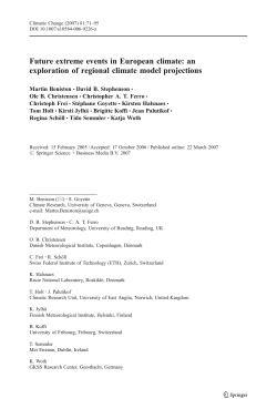 Future extreme events in European climate: an exploration of