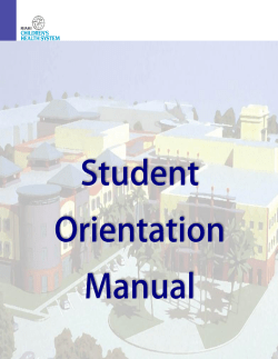Student Orientation Manual - Miami Children`s Health System Careers