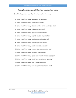 How much or How many - John`s ESL Community