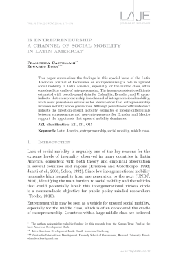 Is EntrEprEnEurshIp a ChannEl of soCIal MobIlIty In latIn aMErICa