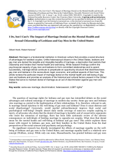 I Do, but I Can`t: The Impact of Marriage Denial on the Mental Health