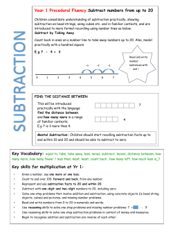 Calculations policy Subtraction