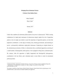 1 Bringing Down Dominant Parties: Evidence from