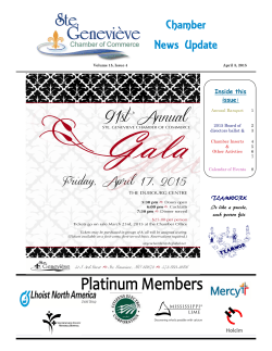 April - Ste. Genevieve Chamber of Commerce