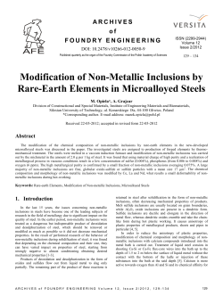 Modification of Non-Metallic Inclusions by Rare