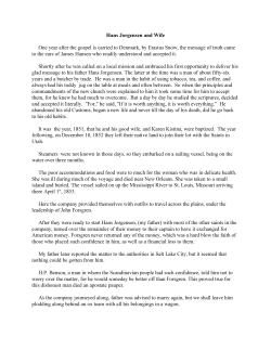 Hans Jorgensen and Wife One year after the gospel is carried to