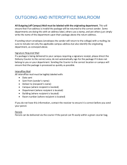 Outgoing and Interoffice Mail Room Procedures