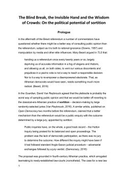 Blind Break and Invisible Hand - The Political Studies Association