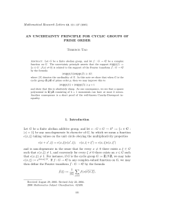 Mathematical Research Letters 12, 121&ndash;127 (2005) AN