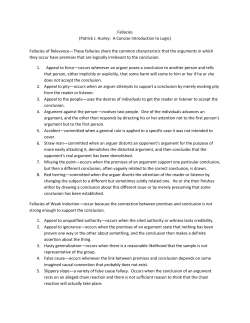 Fallacies (Patrick J. Hurley: A Concise Introduction to Logic