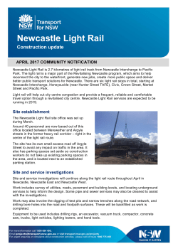 Newcastle Light Rail Community Notification April 2017