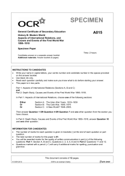 Unit A015 - Aspects of international relations 1919-2005