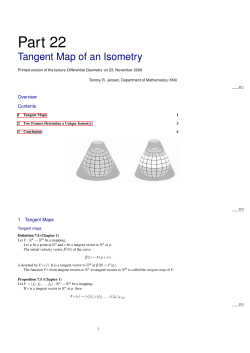Tangent Maps of Isometries