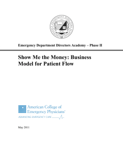 Show Me the Money: Business Model for Patient Flow