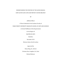 UNDERSTANDING THE POSITION OF THE SAVIOR SIBLING: HOW