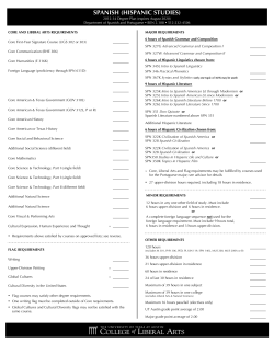 SPANISH (HISPANIC STUDIES) - UT College of Liberal Arts