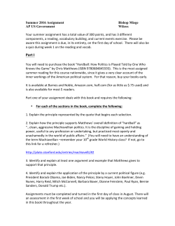 AP Government 2016 SUMMER READING and Assignment