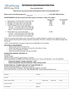 Fair Directory Advertisement Order Form