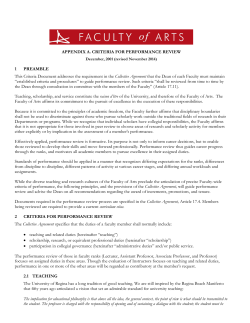 Criteria for Performance Review