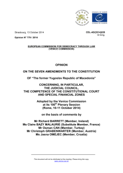 OPINION ON THE SEVEN AMENDMENTS TO THE CONSTITUTION