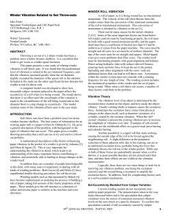Winder Vibration Related to Set Throw-Outs. - Spectrum