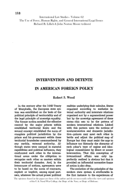 Intervention and Detente in American Foreign Policy