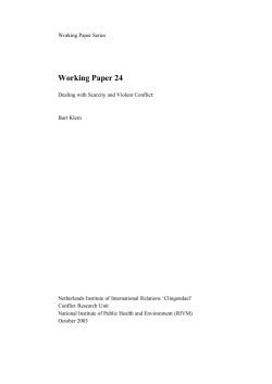 Dealing with Scarcity and Violent Conflict