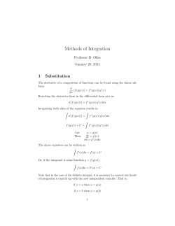 Methods of Integration - RIT