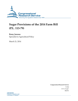 Sugar Program Proposals for the Next Farm Bill