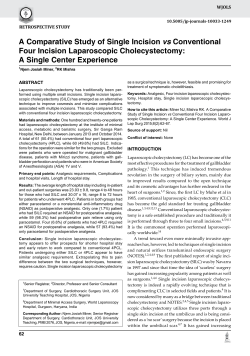 A Comparative Study of Single Incision vs Conventional Four