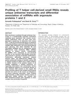 Profiling of T helper cell-derived small RNAs reveals unique