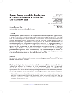 Border Economy and the Production of Collective Subjects in India`s
