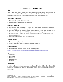 Introduction to Voltaic Cells