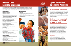 Health Care Eligible Expenses Open a Flexible Spending Account