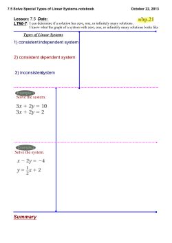 7.5 Solve Special Types of Linear Systems.notebook
