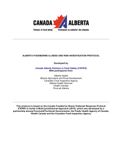 Alberta Foodborne Illness and Risk Investigation Protocol (FIRIP)