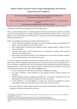Better Project Outcomes when Project Management and Systems