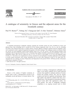 A catalogue of seismicity in Greece and the adjacent areas for the