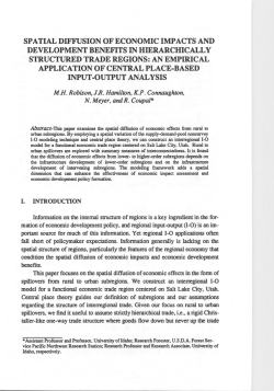 spatial diffusion of economic impacts and development benefits in
