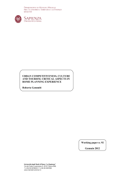 PRODUTTIVITA` URBAN COMPETITIVENESS - Memotef