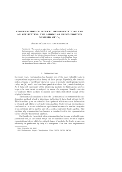 CONDENSATION OF INDUCED REPRESENTATIONS AND AN