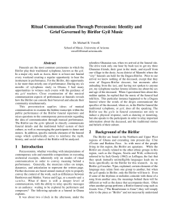 Ritual Communication Through Percussion