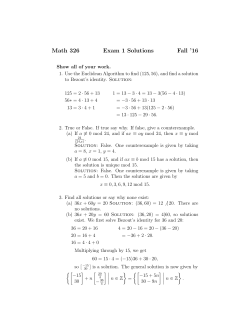 Math 326 Exam 1 Solutions Fall `16