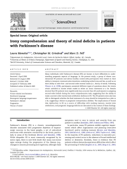 Irony comprehension and theory of mind deficits