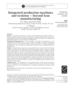 Integrated production machines and systems &ndash; beyond