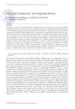 Guilt and Guiltlessness: An Integrative Review