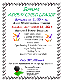 Adult Child League Flyer