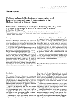 Paclitaxel and gemcitabine in advanced non