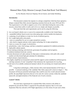 Manned Mars Flyby Mission Concept (Team Red