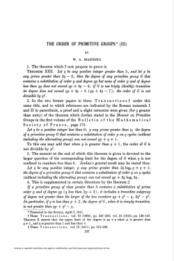 the order of primitive groups* (iii)